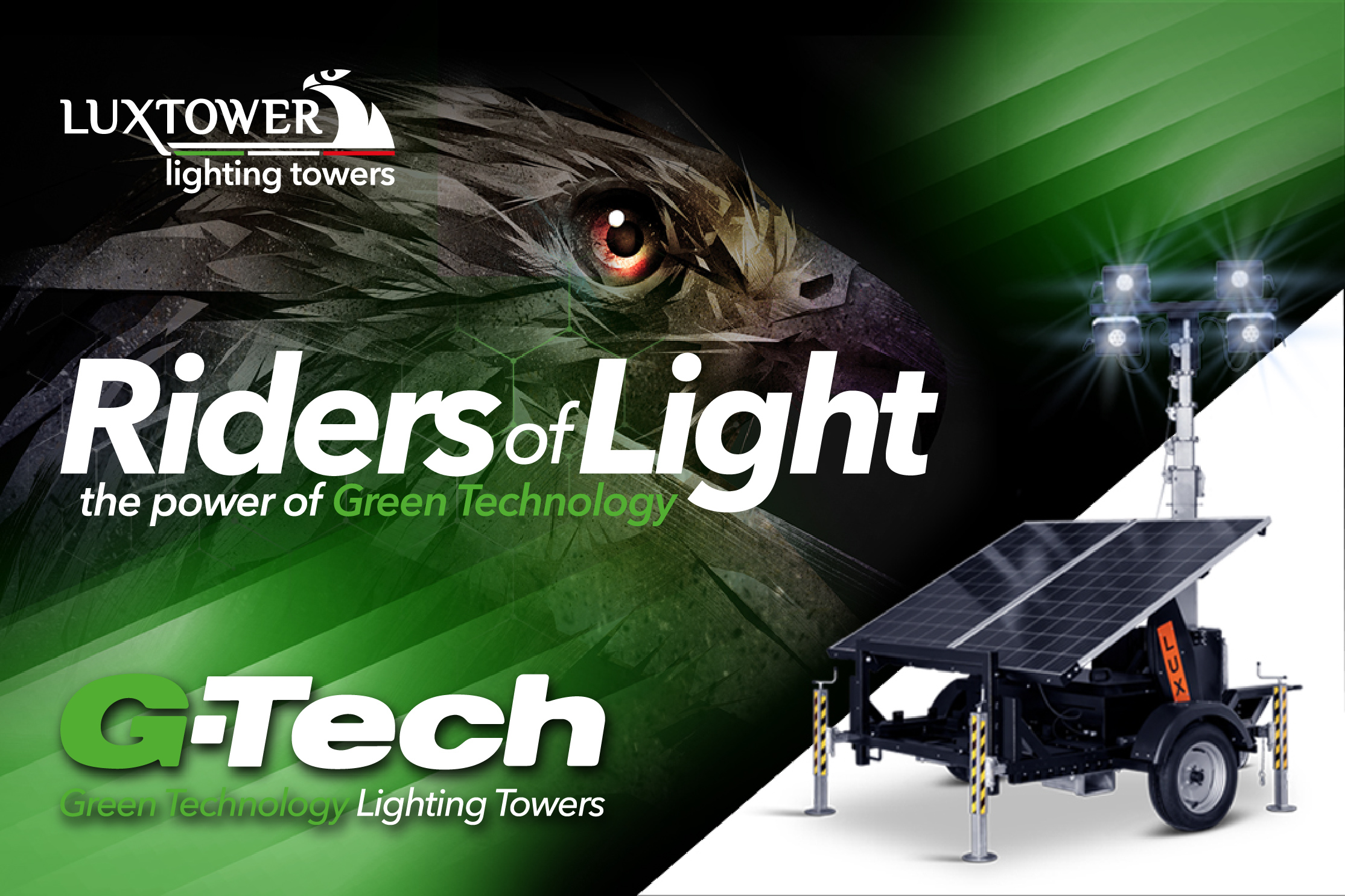 Luxtower light towers for civil and industrial construction, oil and gas and events